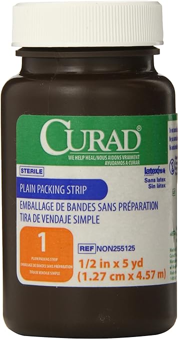 Medline Gauze Packing Stri P Plain Sterile, 1/2 Inch x 5yd