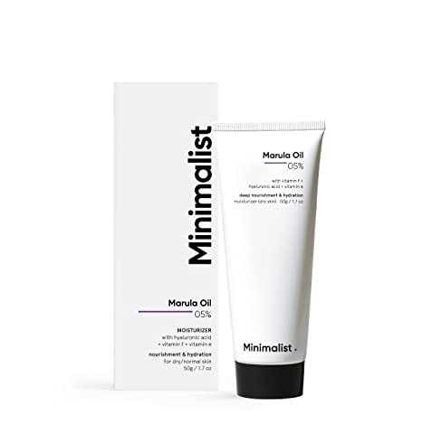 Minimalist Marula Oil 5% Face Moisturizer For Dry Skin With Hyaluronic Acid For Deep Nourishment & Hydration, For Men & Women