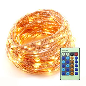 RaThun 66ft 200 LEDs String Lights Flexible Copper Wire Lights Waterproof Design Decor Rope Lights for Festival, Christmas, Wedding, Holiday and Party with Wireless Remote Control, Warm White