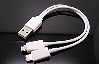 LU2000 New Common 2 in 1 USB Charging Cable Universal Charger Line Micro USB Charger Cable for iPhone/HTC/Samsung Smartphones White Only