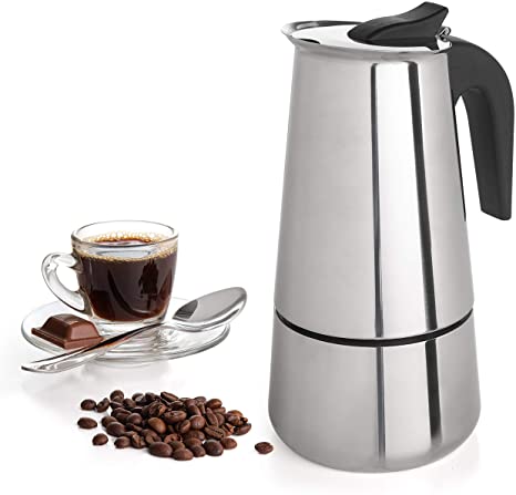 9 Cup Coffee Maker Stovetop Espresso Coffee Maker Moka Coffee Pot with Coffee Percolator Design Stainless Steel - by Mixpresso (15 Ounces,)