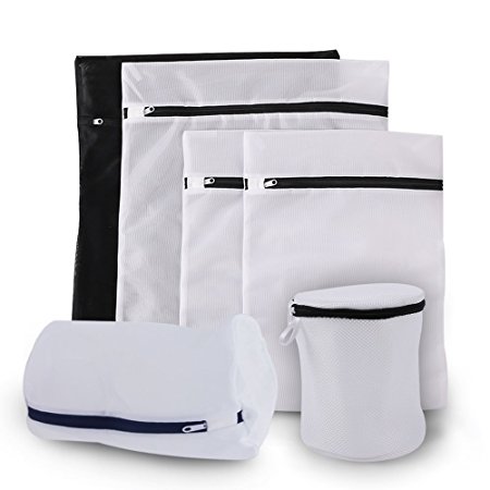 Elehere 6 Pack Laundry Bra Lingerie Underwear Mesh Wash Bags Baskets, Household Home Storage Bag, Travel Laundry Bag - Black and White