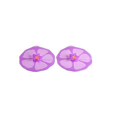 Charles Viancin Purple Hibiscus Drink Cover Set/2