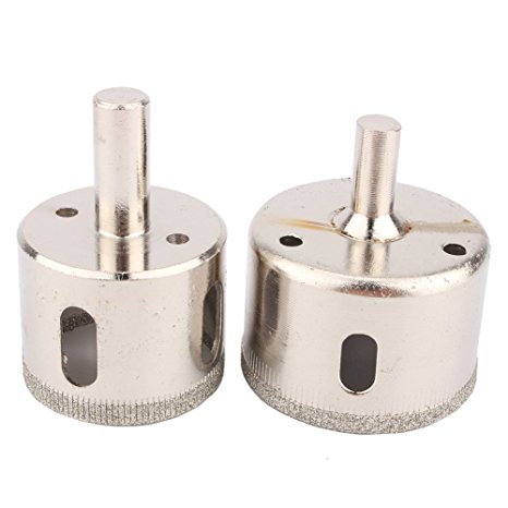 Yosoo 2PCS Diamond Coated Hole Saw Drill Bits for Ceramic Tile Marble Rock Porcelain