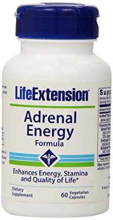 Life Extension Adrenal Energy Formula Vegetarian Capsules, 60 Count