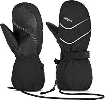 Unigear Kids Ski Mittens Waterproof Winter Snow Thinsulate Mittens with String for Boys Girls