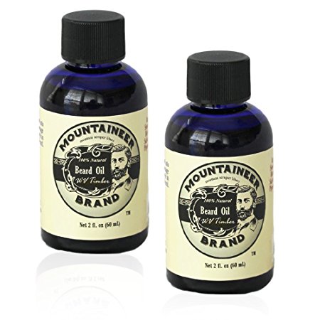 Beard Oil by Mountaineer Brand, WV Timber, Scented with Cedarwood and Fir Needle, Conditioning Oil , 2 oz bottle (2)