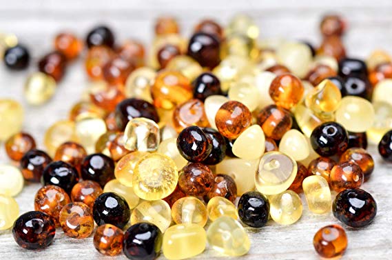 50 Pcs Loose Polished Baltic Amber Beads 4-6mm