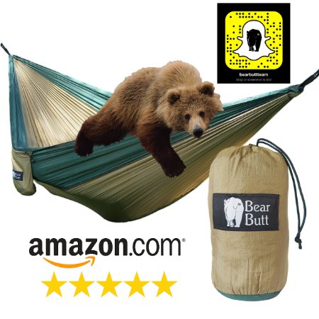 Bear Butt #1 Double Parachute Camping Hammock *START UP COMPANY "Shaking The Eagle Out Of The Nest Since 2015"
