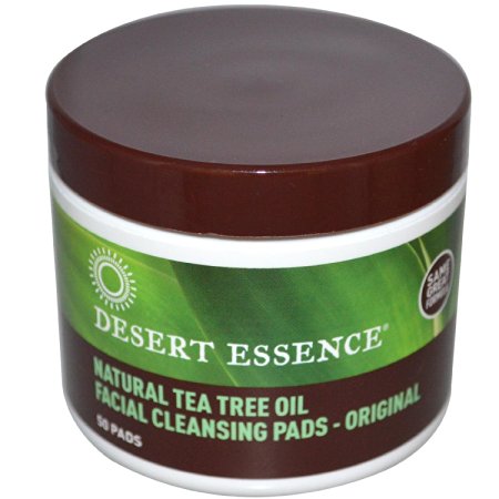 Desert Essence Natural Cleansing Pads with Tea Tree Oil, 2 Count
