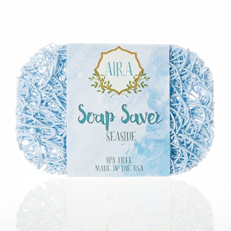 Aira Soap Saver. BPA Free Soap Lift Recyclable Soap Dish Bathroom Accessory for the Tub, Shower, Counter. Made in the USA (Seaside)