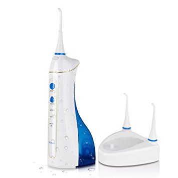 Kissliss 220ML Water Flosser Inductive Rechargeable IPX7 Waterproof Oral Irrigator Powerful Dental Hygiene Tool with 3 Jet Tips and Portable Storage Bag