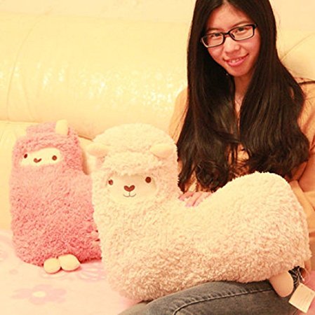 Crazy Genie Llama Alpaca Hug Plush Pillow Cushion Soft Toy Doll Furnishing Gift (white)
