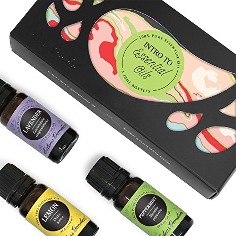 Edens Garden Intro To Essential Oils Set, 100% Pure Therapeutic Grade Aromatherapy Oils, Lemon, Lavender And Peppermint, 3/ 10 mL