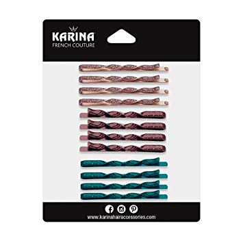 Karina 3 Color 12 Piece Swirl Bobby Pins