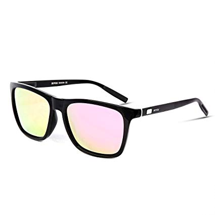 BOYOU Polarized Sunglasses for Men and Women UV400 Protection Sunglasses Safe Driving Sunglasses Metal Spring Temples