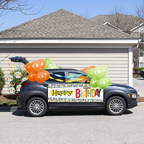 Bright Birthday Parade Car Decorations Kit