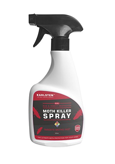 Karlsten 2013 Red/Black Clothes Moth Killer Spray /Carpet Moth killer Spray Kills On Contact Advanced Formulation For Killing Moths,Carpet Moth,Clothes Moths and Larvae in Household Storage Areas  500 ml Pest Control Protection Spray