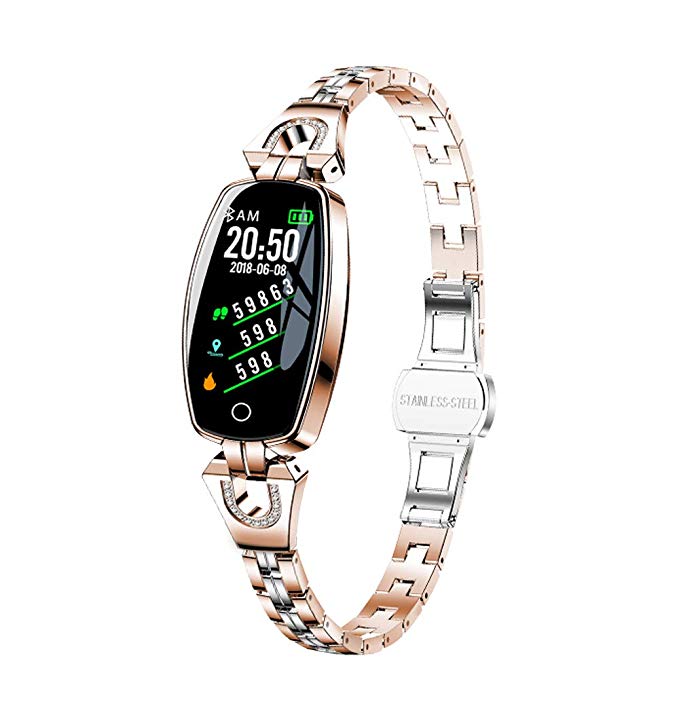Smart Watch, Fitness Tracker With Heart Rate & Blood Pressure & Sleep Monitor For IOS & Android, Waterproof Ladies Jewelry Health Tracker With Color Screen,Calorie & Step Counter For Women Kids Girls