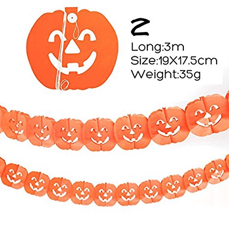 Eachbid Halloween Paper Garland for Halloween Party Home Decoration Props