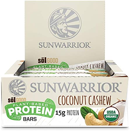 Sunwarrior - Sol Good Protein Bar, Vegan, Organic, Brown Rice, Pea & Quinoa Protein (Coconut Cashew)