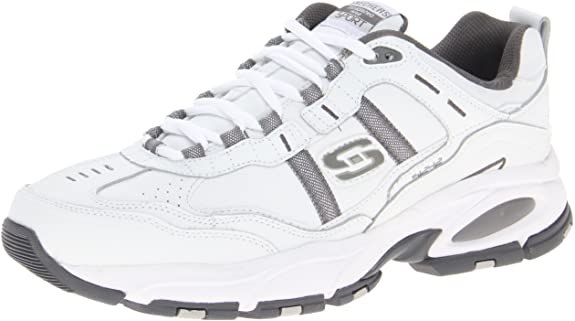 Skechers Sport Men's Vigor 2.0 Serpentine Oxford,White/Charcoal,8 2E US