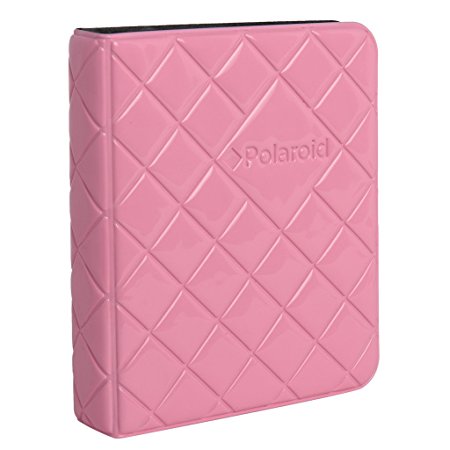 Polaroid 64-Pocket Photo Album w/ Sleek Quilted Cover for Zink 2x3 Photo Paper (Snap, Zip, Z2300) - Pink