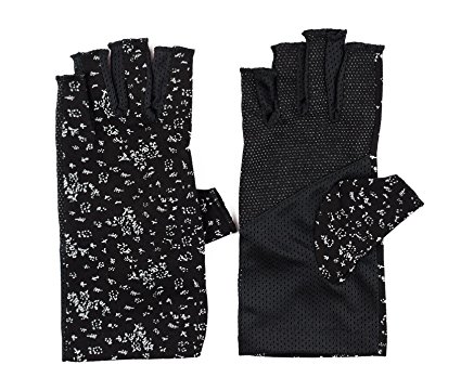 Womens Sunblock Fingerless Gloves Summer UV Protection Driving Cotton Gloves