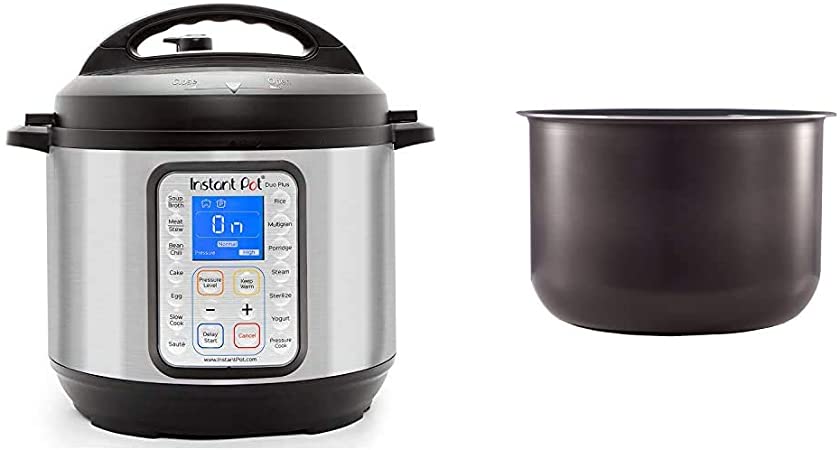 Instant Pot Duo Plus 9-in-1 Electric Pressure Cooker, Sterilizer, Slow Cooker, Rice Cooker, 6 Quart, 15 One-Touch Programs & Ceramic Non-Stick Interior Coated Inner Cooking Pot - 6 Quart