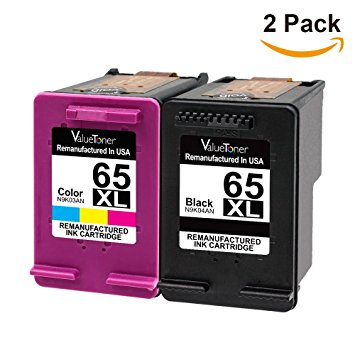 Valuetoner Remanufactured Ink Cartridges for 65XL,65 XL for N9K04AN for HP DeskJet 3755 2655 DeskJet 3720 3722 3723 DeskJet 3730 3732 3752 3758 2624 all-in-one Printer High Yield (1 Black, 1 Color)