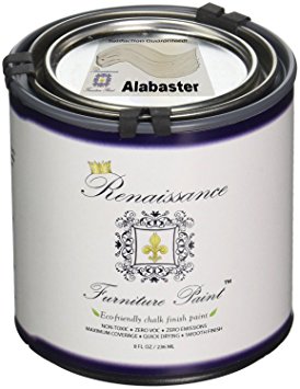 Renaissance Chalk Furniture Paint 1/2 Pint - Non Toxic, Eco-Friendly, Superior Coverage - Alabaster (8oz)