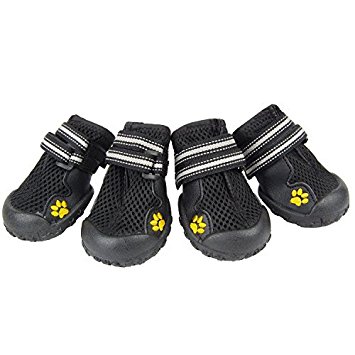 HiPaw Summer Breathable Mesh Reflective Strap Rugged Nonslip Sole Dog Boots