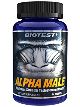 Alpha Male® Maximum Strength Testosterone Booster (74 Tablets) Rated Most-Potent Full Spectrum Tribulus