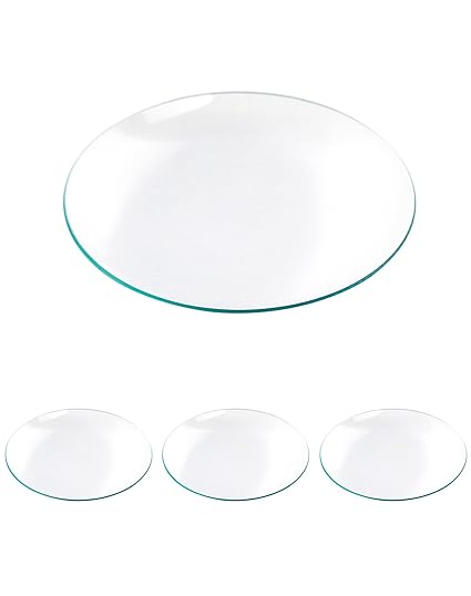 QWORK Watch Glass Beaker Cover, 4 Pack, 6" (150mm) Diameter, Cover Lids for Beakers & Flasks, Evaporation Dish, Polished