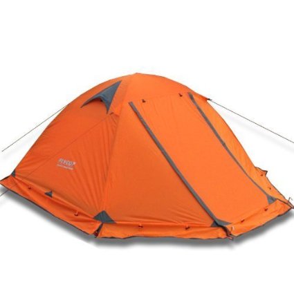 RioRand Double Layer 2 Person 4 Season Aluminum Rod Outdoor Camping Tent Topwind 2 Plus with Snow Skirt