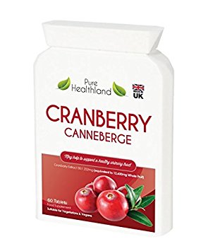 GLUTEN FREE Cranberry Concentrate Supplement Tablets for Urinary Tract Infection UTI. Equal To 12,600mg of Fresh Cranberries! Triple Strength For Kidney Bladder Health for Men Women. Vegetarian Vegan