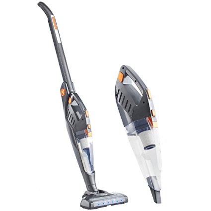 VonHaus 2 in 1 Cordless Vacuum Cleaner - Folding Stick Vac - 22.2V Battery - 180° Swivel Steering System & Retractable Handle - Back Saving Feature & Accessories