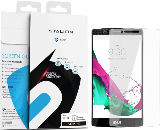 LG G4 Screen Protector: Stalion® Shield Ultra HD Armor Guard Transparent Crystal Clear Japanese PET Film (3-Pack)[Retail Packaging]