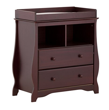 Stork Craft Carrara 2 Drawer Change Table, Cherry