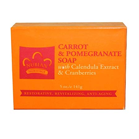 Nubian Heritage Soap Bar, Carrot and Pomegranate, 5 Ounce