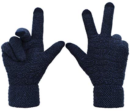 Arctic Paw Men's 3 Finger Touchscreen Sensitive Knit Winter Gloves