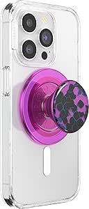 PopSockets Phone Grip Compatible with MagSafe, Phone Holder, Wireless Charging Compatible - Purple Prism