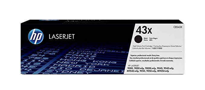 HP 43X (C8543X) Black High Yield Toner Cartridge for HP LaserJet 9000 9040 9050 M9040 M9050 M9059