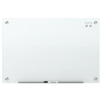 Quartet Glass Dry Erase Board, Magnetic, 2 x 1.5 Feet, White Surface, Frameless Whiteboard / White Board, Infinity (G2418W)