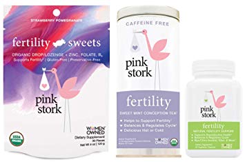 Pink Stork Fertility Bundle: Fertility Tea, Sweets & Support Supplements, for Hormone Balance & Cycle Regulation, Support Fertility Naturally Drug Free