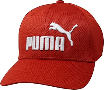 PUMA Evercat Luke Stretch Fit Cap, Red/White, Large-X-Large US