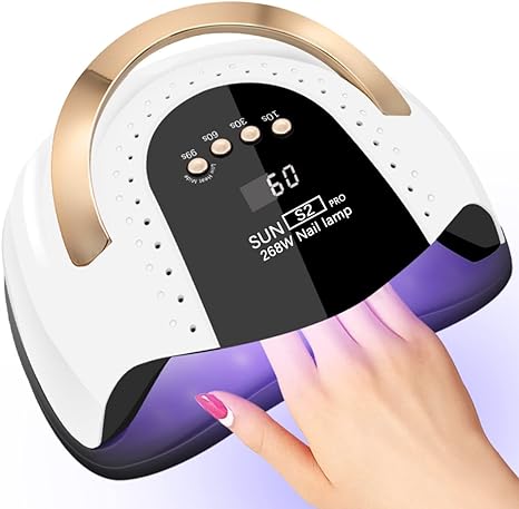 LKE UV Nail Lamp 268W Gel Nail Lamp Nail Dryer UV Lamps for Gel Nails, LED Nail Lamp with Automatic Sensor / 4 Timer Setting, Home and Salon