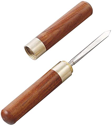 comboss Ice Pick 6.7" Ultra Sharp Stainless Steel with Safety Cover,Wood Handle (Red Sandal Wood Flat Needle)