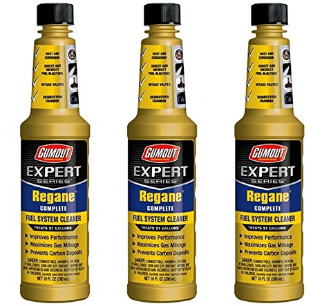 Gumout Expert Series Regane Complete Fuel System Cleaner, 3 Pack - Improves Vehicle Performance, Maximizes Gas Mileage and Prevents Carbon Deposits