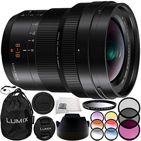 Panasonic Leica DG Vario-Elmarit 8-18mm f/2.8-4 ASPH. Lens 10PC Accessory Bundle – Includes 3PC Filter Kit (UV   CPL   FLD)   6PC Graduated Filter Kit   More - International Version (No Warranty)